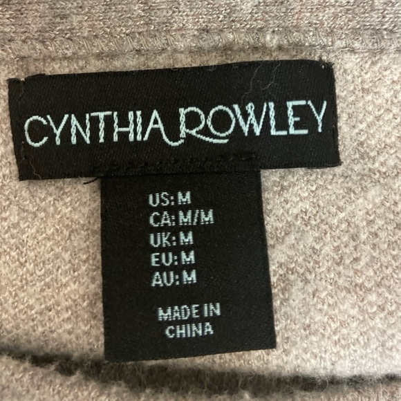 Cynthia Rowley~Light Brown w/White Polka Dots~Cuffed Hem On 3/4 Sleeve~Size M - Picture 4 of 4